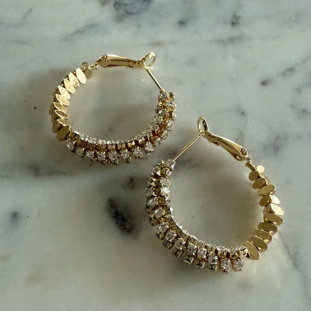 Elegant Gold and Silver Hoop Earrings